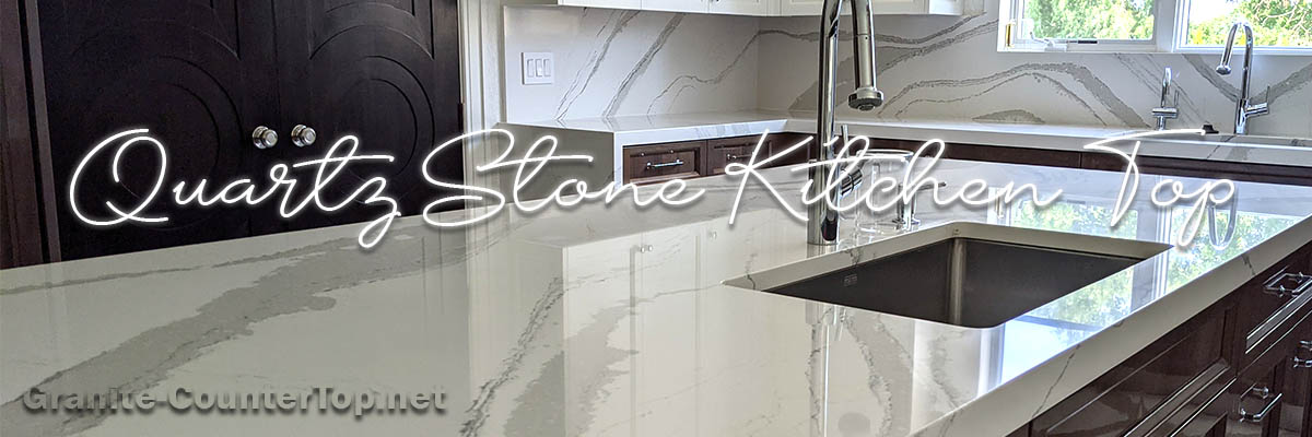 White Quartz Stone Slabs for Kitchen Countertops